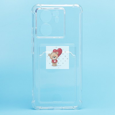 Чехол-накладка для Xiaomi 13T (прозрачный) - SC276 с картхолдером