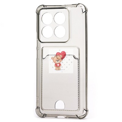 Чехол-накладка для Xiaomi 14 Pro (черный) - SC276 с картхолдером