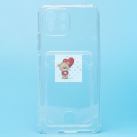 Чехол-накладка для Xiaomi Mi 11 Lite 5G (прозрачный) - SC276 с картхолдером Чехол-накладка для Xiaomi Mi 11 Lite 5G (прозрачный) - SC276 с картхолдером