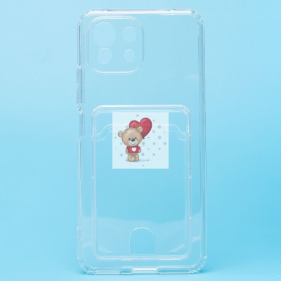 Чехол-накладка для Xiaomi Mi 11 Lite 5G (прозрачный) - SC276 с картхолдером Чехол-накладка для Xiaomi Mi 11 Lite 5G (прозрачный) - SC276 с картхолдером