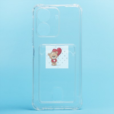 Чехол-накладка для Xiaomi Poco C65 (прозрачный) - SC276 с картхолдером