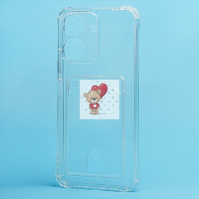 Чехол-накладка для Xiaomi Poco C65 (прозрачный) - SC276 с картхолдером