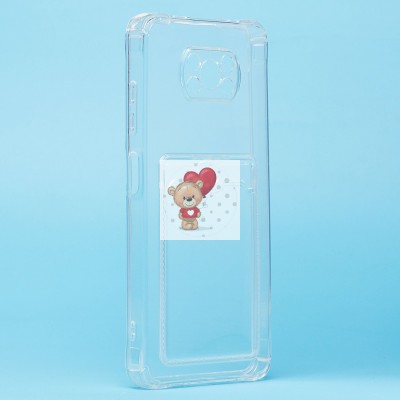 Чехол-накладка для Xiaomi Poco X3 Pro (прозрачный) - SC276 с картхолдером Чехол-накладка для Xiaomi Poco X3 Pro (прозрачный) - SC276 с картхолдером