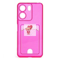 Чехол-накладка для Xiaomi Poco C65 (розовый) - SC276 с картхолдером