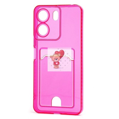 Чехол-накладка для Xiaomi Redmi 13C 4G (розовый) - SC276 с картхолдером