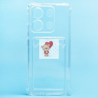 Чехол-накладка для Xiaomi Redmi Note 13 4G Global (прозрачный) - SC276 с картхолдером