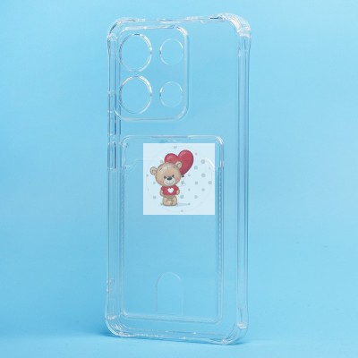 Чехол-накладка для Xiaomi Redmi Note 13 4G Global (прозрачный) - SC276 с картхолдером