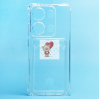 Чехол-накладка для Xiaomi Redmi Note 13 Pro 4G Global (прозрачный) - SC276 с картхолдером