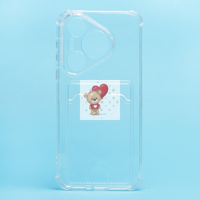 Чехол-накладка для Huawei Pura 70 Global (прозрачный) - SC278 с картхолдером