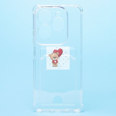 Чехол-накладка для Infinix Hot 40 (прозрачный) - SC278 с картхолдером Чехол-накладка для Infinix Hot 40 (прозрачный) - SC278 с картхолдером