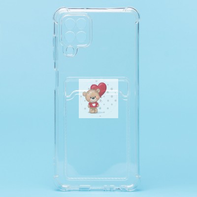 Чехол-накладка для Samsung A125 Galaxy A12 (прозрачный) - SC278 с картхолдером