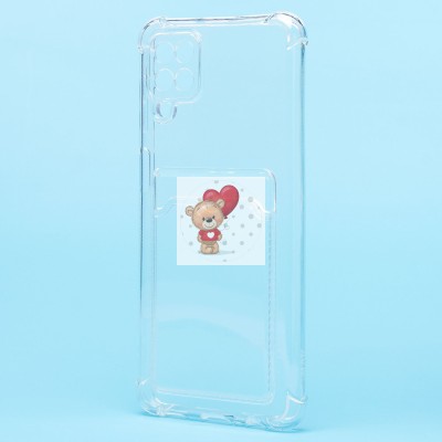 Чехол-накладка для Samsung A125 Galaxy A12 (прозрачный) - SC278 с картхолдером