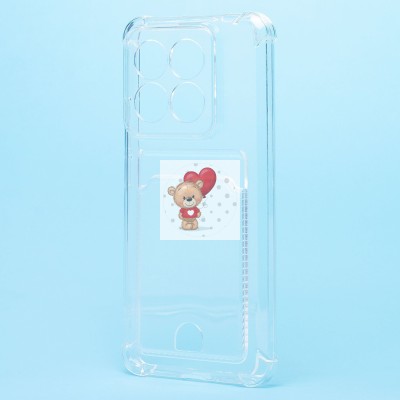 Чехол-накладка для Xiaomi 14 Pro (прозрачный) - SC278 с картхолдером Чехол-накладка для Xiaomi 14 Pro (прозрачный) - SC278 с картхолдером