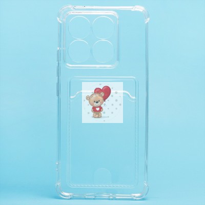 Чехол-накладка для Xiaomi 14T (прозрачный) - SC278 с картхолдером Чехол-накладка для Xiaomi 14T (прозрачный) - SC278 с картхолдером