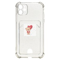 Чехол-накладка для Apple iPhone 11 (черный) - SC300 с картхолдером