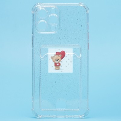 Чехол-накладка для Apple iPhone 12 Pro Max (белый) - SC300 с картхолдером Чехол-накладка для Apple iPhone 12 Pro Max (белый) - SC300 с картхолдером