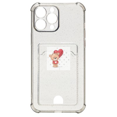 Чехол-накладка для Apple iPhone 12 Pro (черный) - SC300 с картхолдером