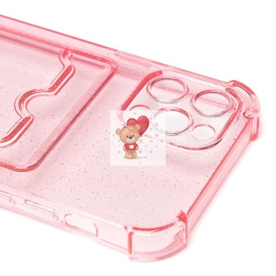 Чехол-накладка для Apple iPhone 12 Pro (розовый) - SC300 с картхолдером Чехол-накладка для Apple iPhone 12 Pro (розовый) - SC300 с картхолдером