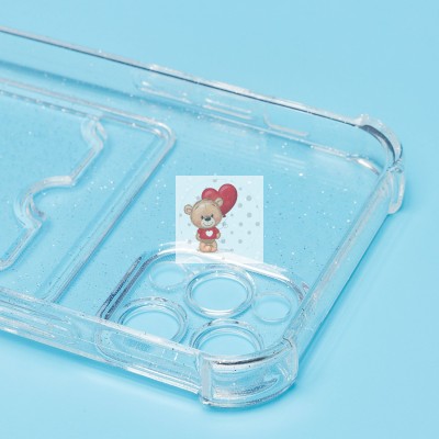 Чехол-накладка для Apple iPhone 12 Pro (белый) - SC300 с картхолдером