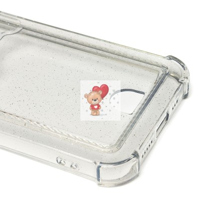 Чехол-накладка для Apple iPhone 12 (черный) - SC300 с картхолдером