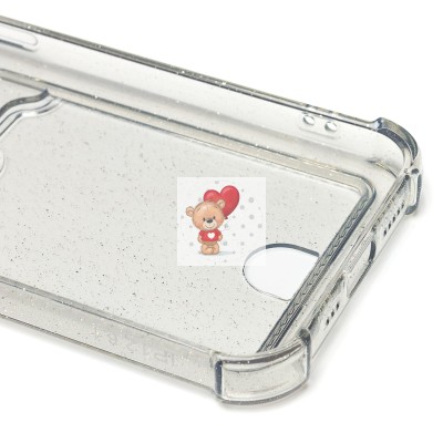 Чехол-накладка для Apple iPhone 12 (черный) - SC300 с картхолдером