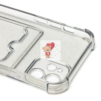 Чехол-накладка для Apple iPhone 12 (черный) - SC300 с картхолдером