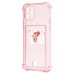 Чехол-накладка для Apple iPhone 12 (розовый) - SC300 с картхолдером