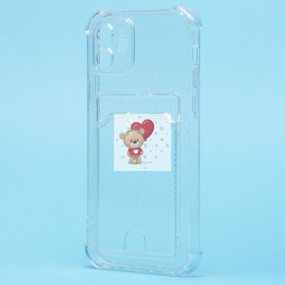 Чехол-накладка для Apple iPhone 12 (белый) - SC300 с картхолдером Чехол-накладка для Apple iPhone 12 (белый) - SC300 с картхолдером