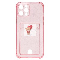 Чехол-накладка для Apple iPhone 13 Pro Max (розовый) - SC300 с картхолдером