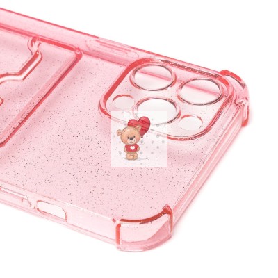 Чехол-накладка для Apple iPhone 13 Pro Max (розовый) - SC300 с картхолдером