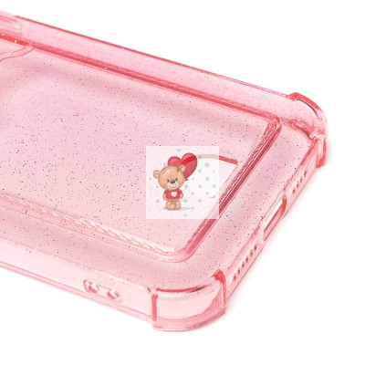 Чехол-накладка для Apple iPhone 13 Pro Max (розовый) - SC300 с картхолдером