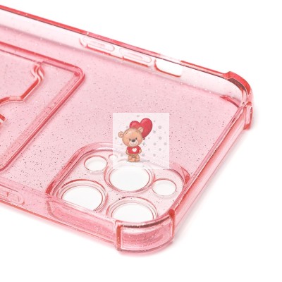 Чехол-накладка для Apple iPhone 13 Pro Max (розовый) - SC300 с картхолдером