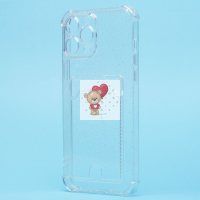 Чехол-накладка для Apple iPhone 13 Pro Max (белый) - SC300 с картхолдером