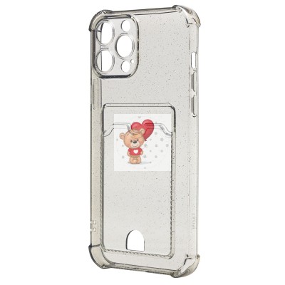 Чехол-накладка для Apple iPhone 13 Pro (черный) - SC300 с картхолдером