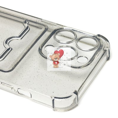 Чехол-накладка для Apple iPhone 13 Pro (черный) - SC300 с картхолдером