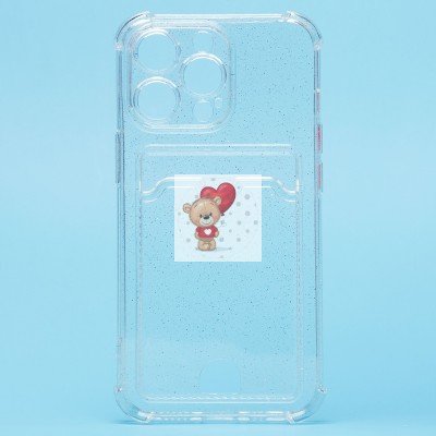 Чехол-накладка для Apple iPhone 13 Pro (белый) - SC300 с картхолдером