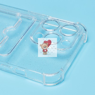 Чехол-накладка для Apple iPhone 13 Pro (белый) - SC300 с картхолдером