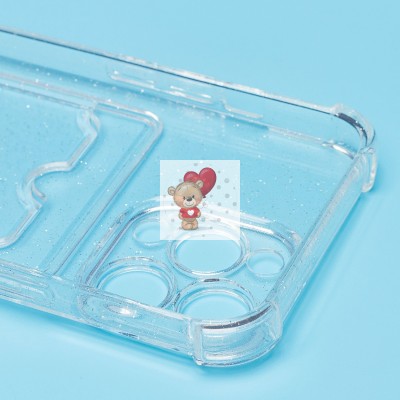 Чехол-накладка для Apple iPhone 13 Pro (белый) - SC300 с картхолдером