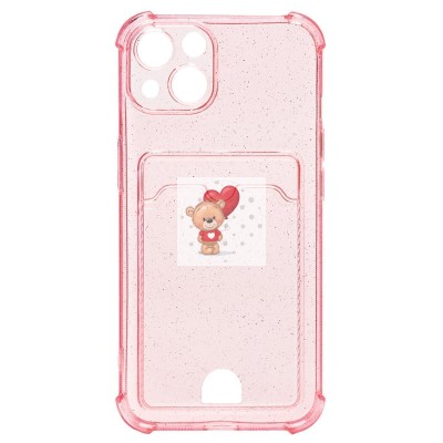 Чехол-накладка для Apple iPhone 13 (розовый) - SC300 с картхолдером Чехол-накладка для Apple iPhone 13 (розовый) - SC300 с картхолдером