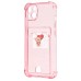Чехол-накладка для Apple iPhone 13 (розовый) - SC300 с картхолдером Чехол-накладка для Apple iPhone 13 (розовый) - SC300 с картхолдером