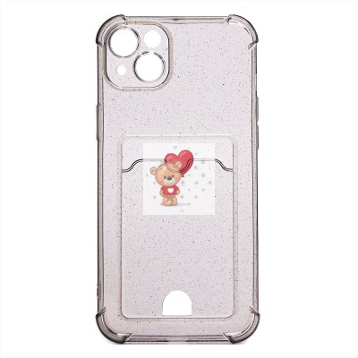 Чехол-накладка для Apple iPhone 14 Plus (черный) - SC300 с картхолдером Чехол-накладка для Apple iPhone 14 Plus (черный) - SC300 с картхолдером