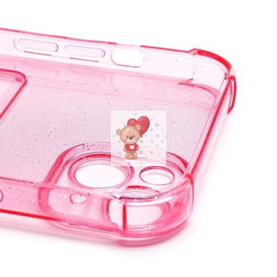 Чехол-накладка для Apple iPhone 14 Plus (розовый) - SC300 с картхолдером