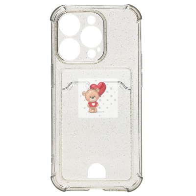 Чехол-накладка для Apple iPhone 14 Pro (черный) - SC300 с картхолдером