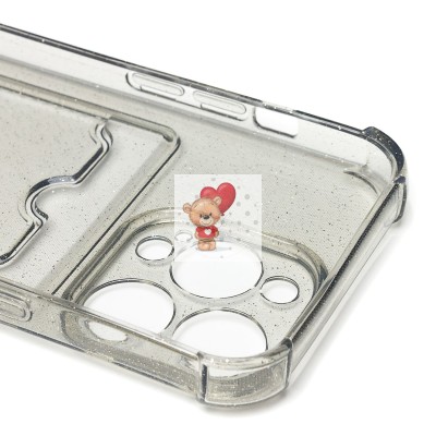 Чехол-накладка для Apple iPhone 14 Pro (черный) - SC300 с картхолдером