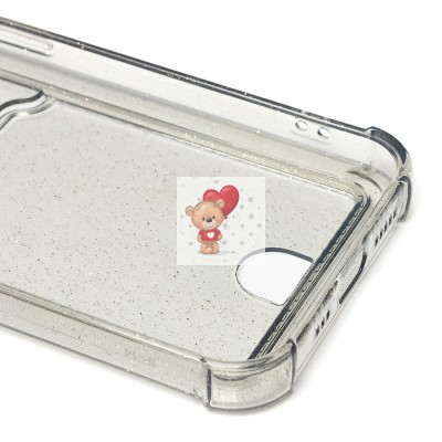 Чехол-накладка для Apple iPhone 14 (черный) - SC300 с картхолдером