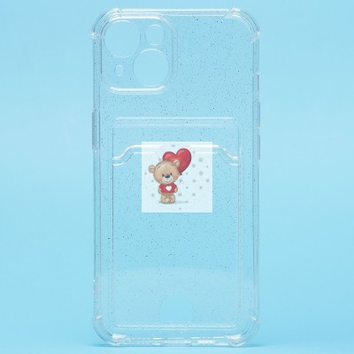 Чехол-накладка для Apple iPhone 14 (белый) - SC300 с картхолдером Чехол-накладка для Apple iPhone 14 (белый) - SC300 с картхолдером