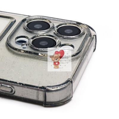 Чехол-накладка для Apple iPhone 15 Pro (черный) - SC300 с картхолдером