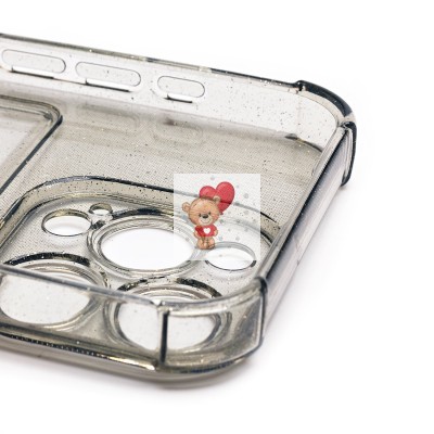 Чехол-накладка для Apple iPhone 15 Pro (черный) - SC300 с картхолдером