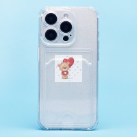 Чехол-накладка для Apple iPhone 15 Pro (белый) - SC300 с картхолдером