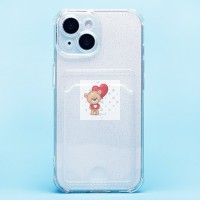 Чехол-накладка для Apple iPhone 15 (белый) - SC300 с картхолдером